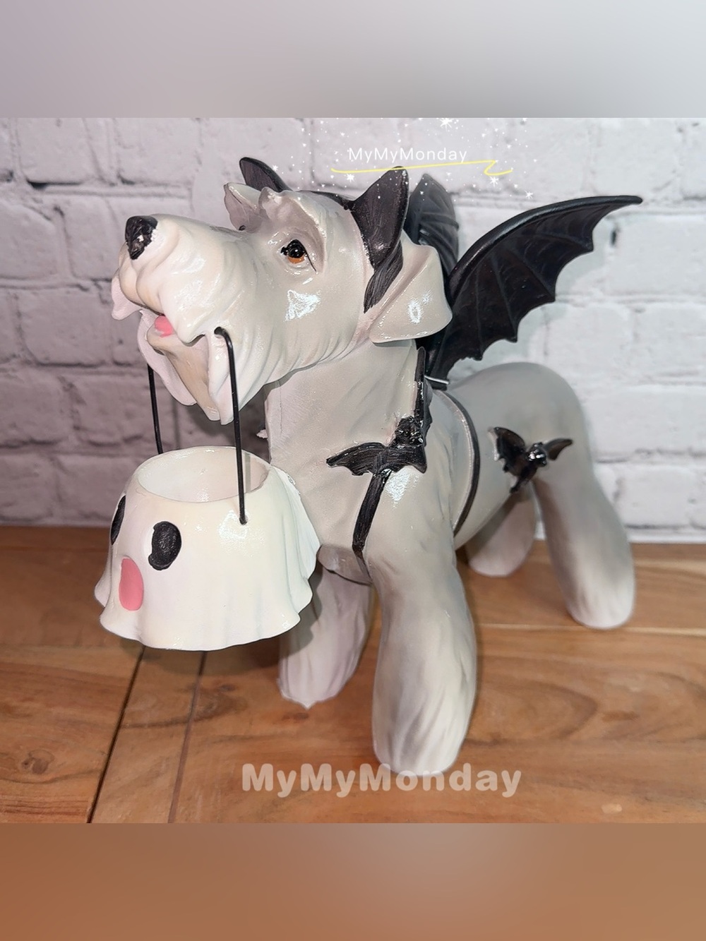 Halloween Schnauzer Dog in Bat Costume